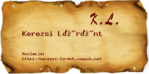 Kerezsi Lóránt névjegykártya